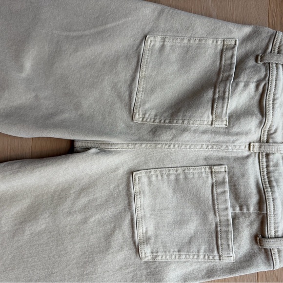 MIOU MUSE - STRAIGHT WIDE LEG DENIM PANTS IN BEIGE - Picture 4 of 4